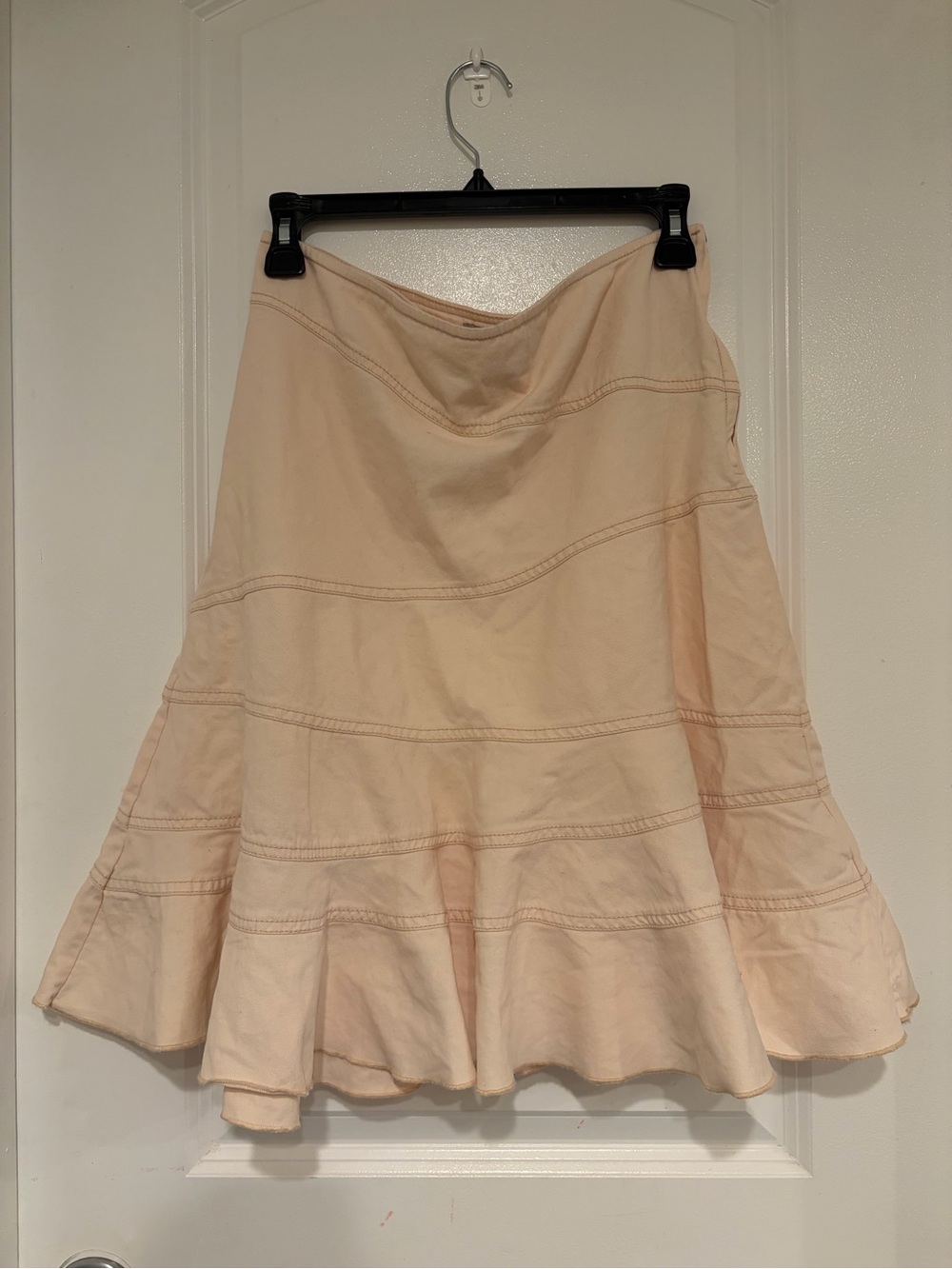 Urban Outfitters Light Peach A-Line Tiered Skirt